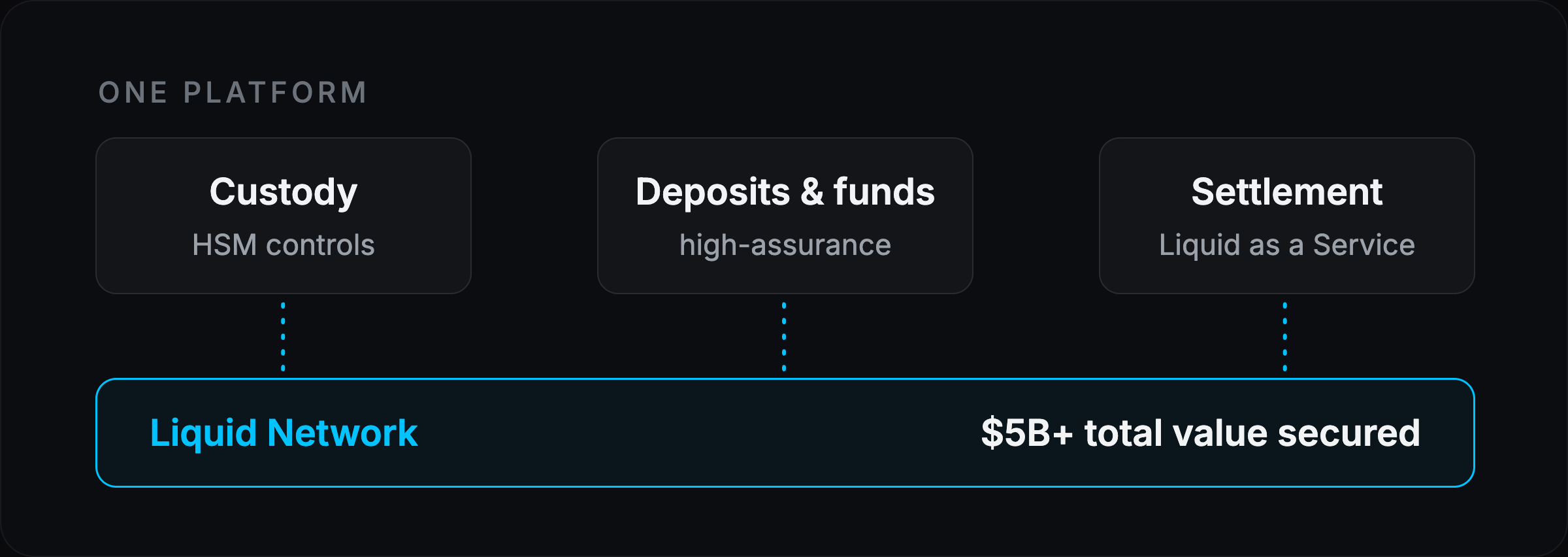 Custody, deposits and funds, and settlement on one Liquid base securing over $5B.